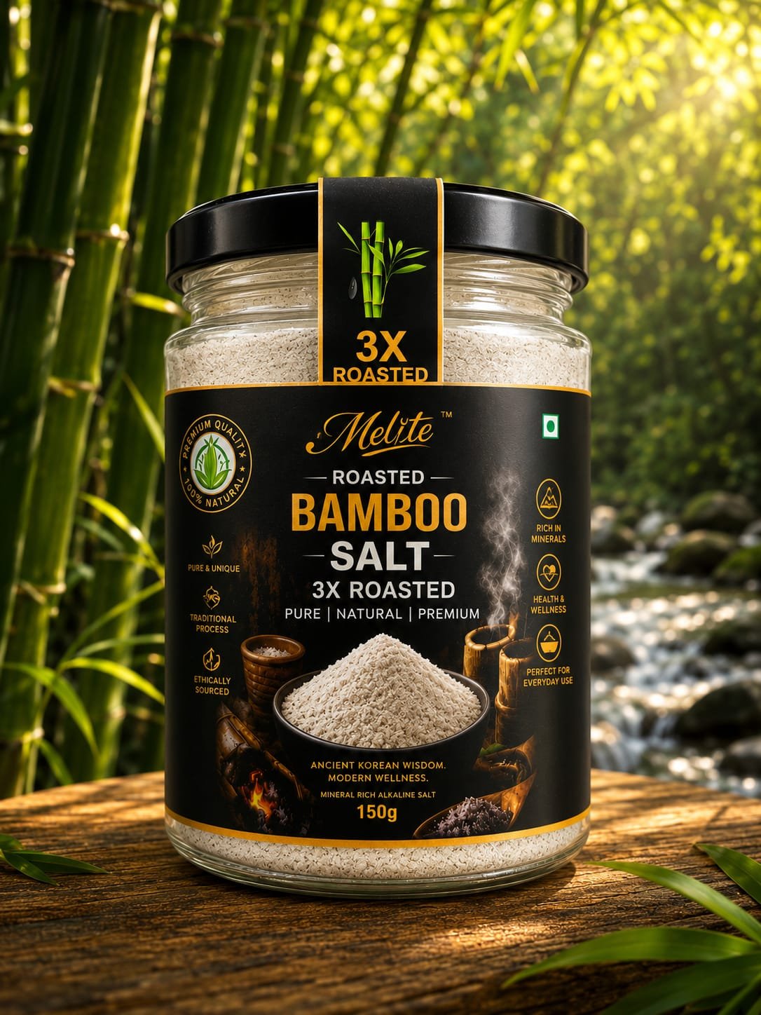 Melite 3X Roasted Bamboo Salt – Classic